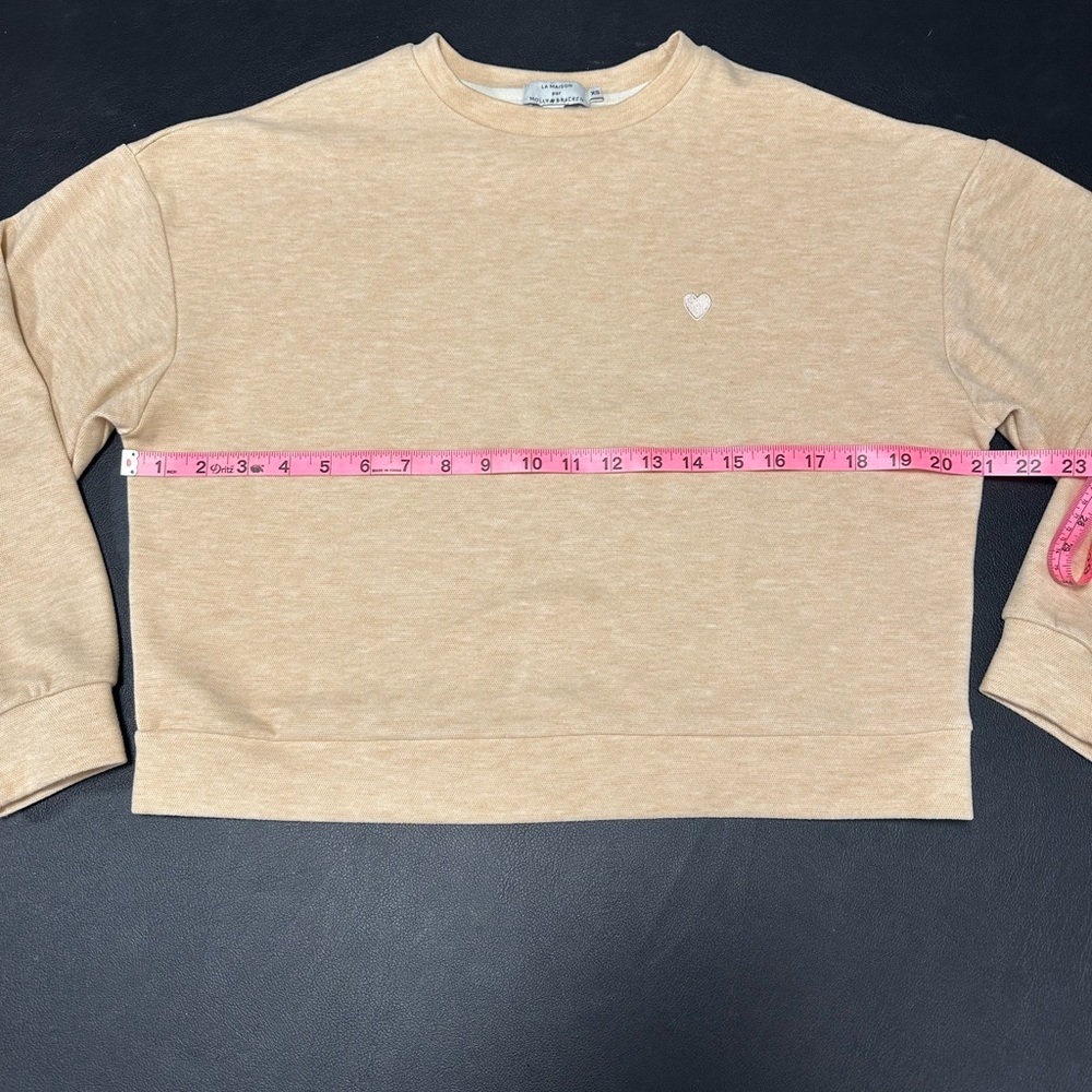 💕Molly Bracken Cream Crewneck Sweater with Heart Accent Size XS - Picture 4 of 8